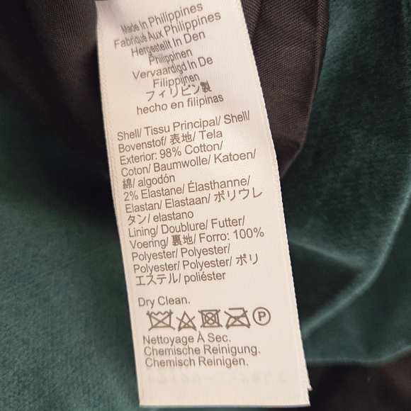 J. Crew Factory velvet schoolboy blazer Darkest Forest Green Size 16 - Picture 9 of 10